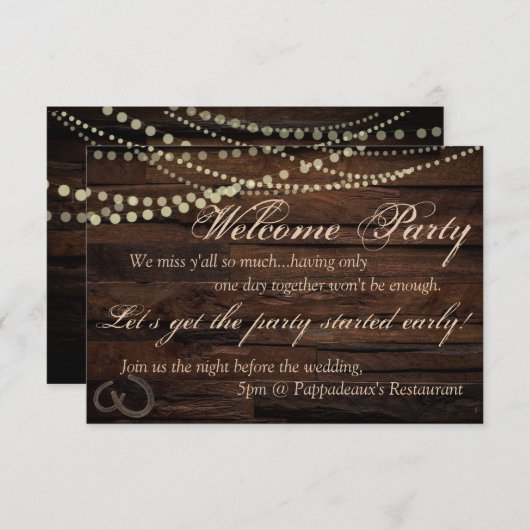 Uitnodiging voor het welkom feest (Voorkant / Achterkant)