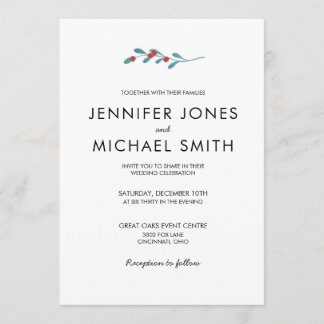 Uitnodiging voor het winterhuwelijk tussen Holly e