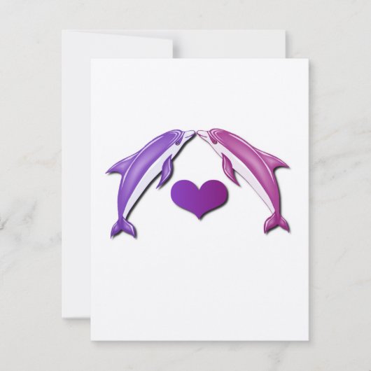 Uitnodiging voor het zoenen van dolfijnen (Voorkant)