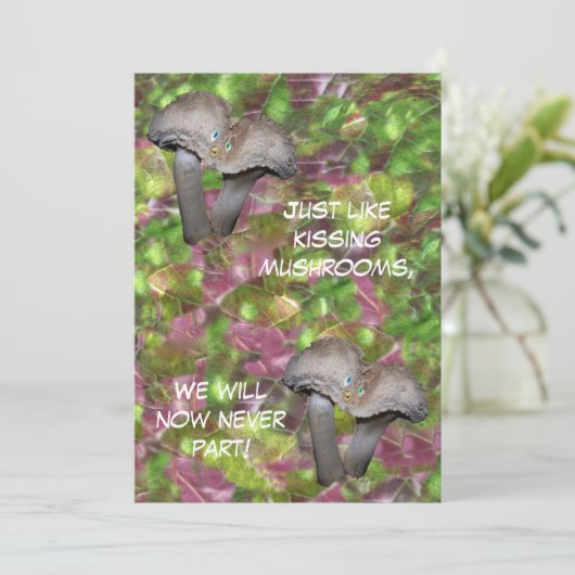 Uitnodiging voor het zoenen van paddenstoelen (Staand voorkant)