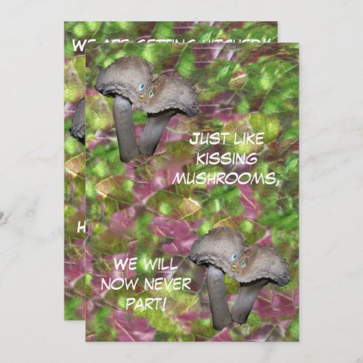 Uitnodiging voor het zoenen van paddenstoelen (Voorkant / Achterkant)