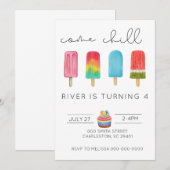 Uitnodiging voor het zomerse verjaardagsfeestje va (Voorkant / Achterkant)