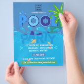 Uitnodiging voor het zomerzwembadfeest van het bed flyer (Hand)