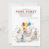 Uitnodiging voor het zwembadfeest van Sea Lions (Voorkant)