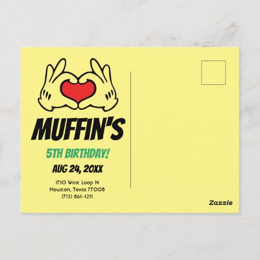 Uitnodiging voor het zwembadfeest, verjaardagsfees (Achterkant)