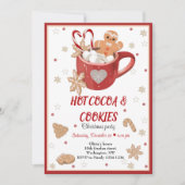 Uitnodiging voor hete cacao en kerst met koekjes (Voorkant)