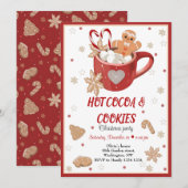 Uitnodiging voor hete cacao en kerst met koekjes (Voorkant / Achterkant)
