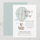 Uitnodiging voor hete luchtballon baby shower met  (Voorkant / Achterkant)