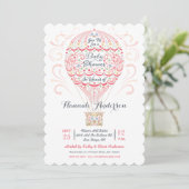 Uitnodiging voor hete luchtballon babyshower voor (Staand voorkant)