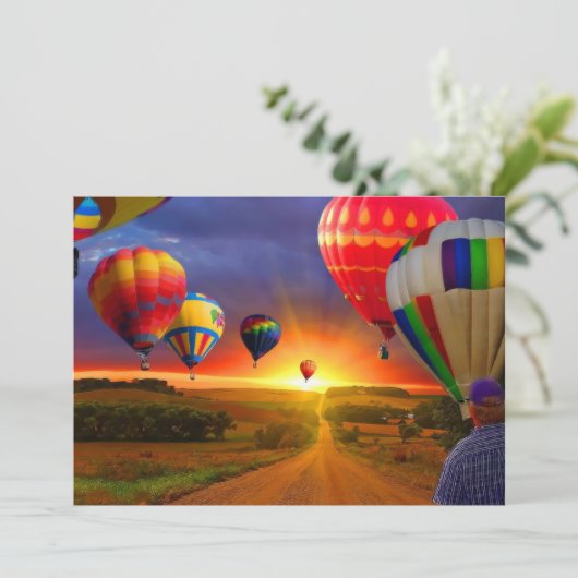 uitnodiging voor heteluchtballonnen (Staand voorkant)