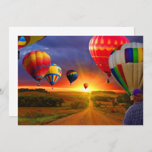 uitnodiging voor heteluchtballonnen (Voorkant / Achterkant)