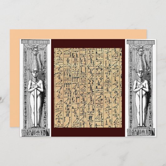 uitnodiging voor hiërogliefen (Voorkant / Achterkant)