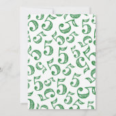 Uitnodiging voor High Five vijfde verjaardag groen (Achterkant)