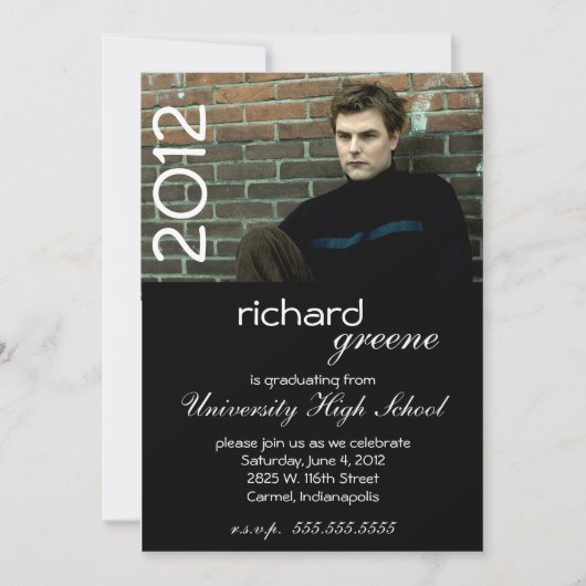 Uitnodiging voor Hip Black Graduparty (Voorkant)