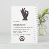 Uitnodiging voor hippie-feestje (Staand voorkant)