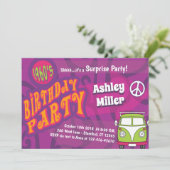 Uitnodiging voor hippie-feestje (Staand voorkant)