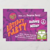 Uitnodiging voor hippie-feestje (Voorkant / Achterkant)