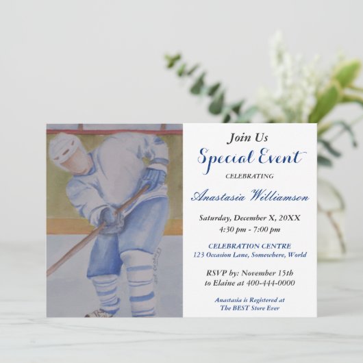 UITNODIGING VOOR HOCKEYPARTY EVENEMENT (Staand voorkant)