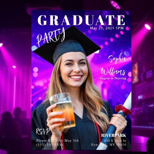 Uitnodiging voor Hoesje van het afstuderen Magazin