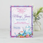 Uitnodiging voor hoge-theebridale douche (Staand voorkant)