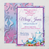 Uitnodiging voor hoge-theebridale douche (Voorkant / Achterkant)