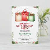 Uitnodiging voor Holiday Sip and Shop (Staand voorkant)