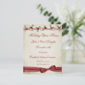 Uitnodiging voor Holly Border Bow (Staand voorkant)