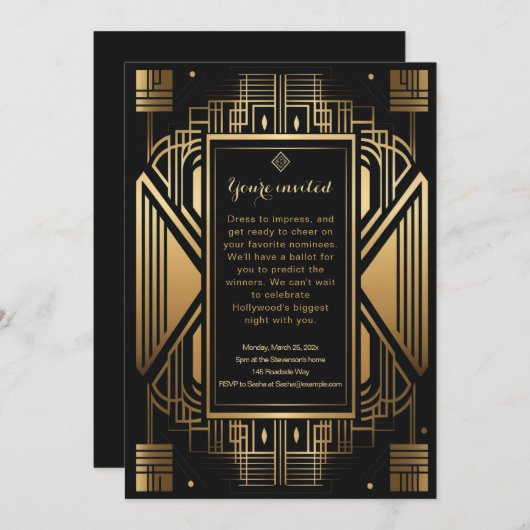 Uitnodiging voor Hollywood Awards (Voorkant / Achterkant)