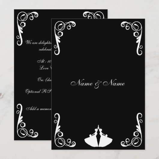 Uitnodiging voor homohuwelijk - Lesbiennes - Twee  (Voorkant / Achterkant)