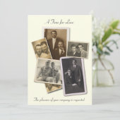 Uitnodiging voor homopage met  portretten (Staand voorkant)