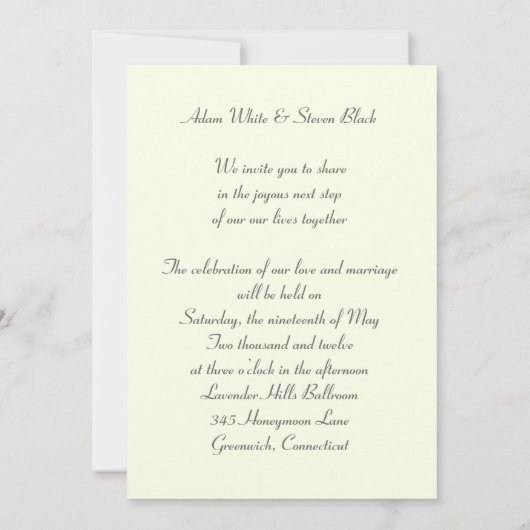 Uitnodiging voor homopage met portretten (Achterkant)