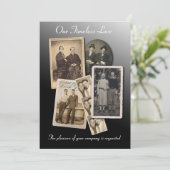 Uitnodiging voor homopage met  portretten (Staand voorkant)