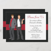 Uitnodiging voor homoseksueel cocktailfeest (Voorkant / Achterkant)