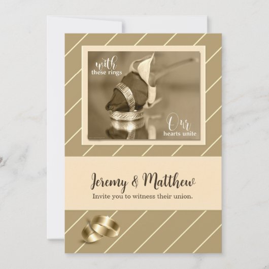 Uitnodiging voor homoseksuele en lesbische bruilof (Voorkant)