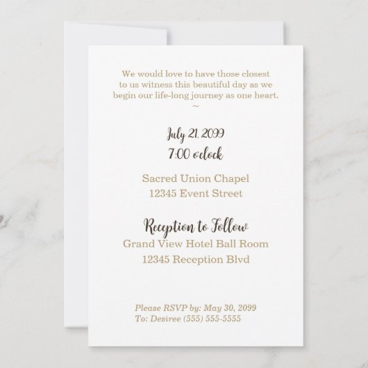 Uitnodiging voor homoseksuele en lesbische bruilof (Achterkant)