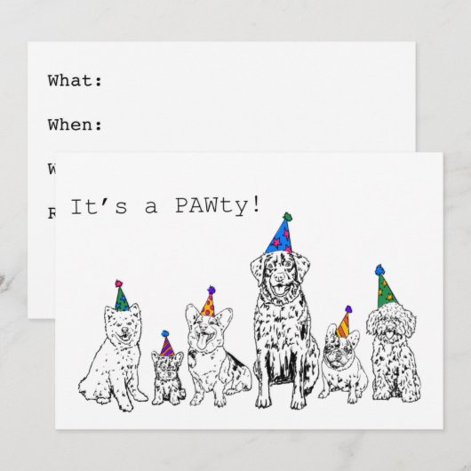 Uitnodiging voor honden (Voorkant / Achterkant)