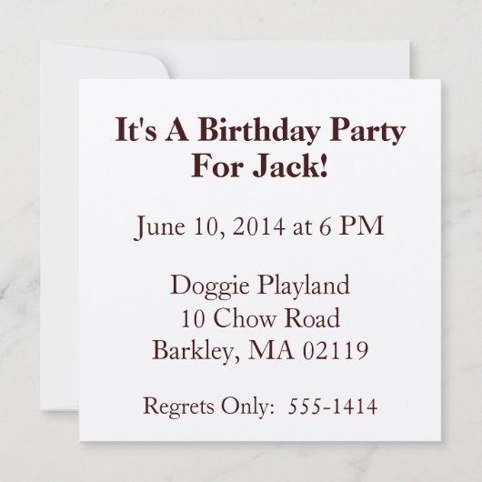 Uitnodiging voor honden (Achterkant)