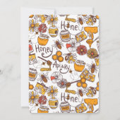 Uitnodiging voor honingraat hommel baby shower (Achterkant)