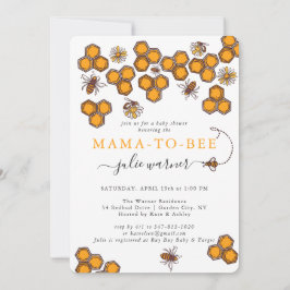 Uitnodiging voor honingraat hommel baby shower