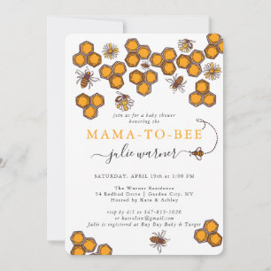 Uitnodiging voor honingraat hommel baby shower
