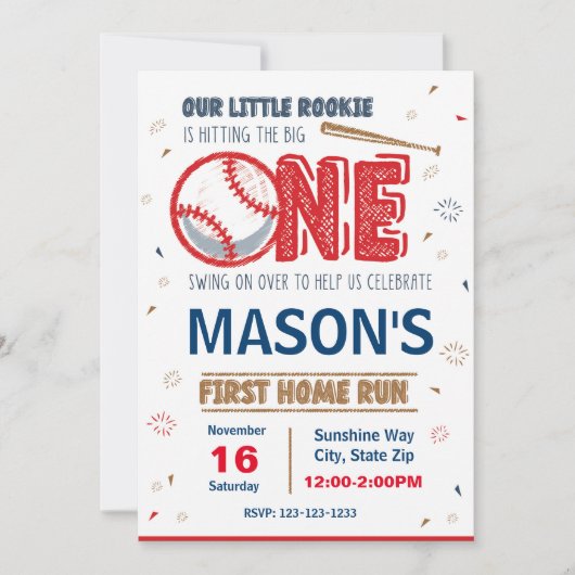 Uitnodiging voor honkbal (Voorkant)