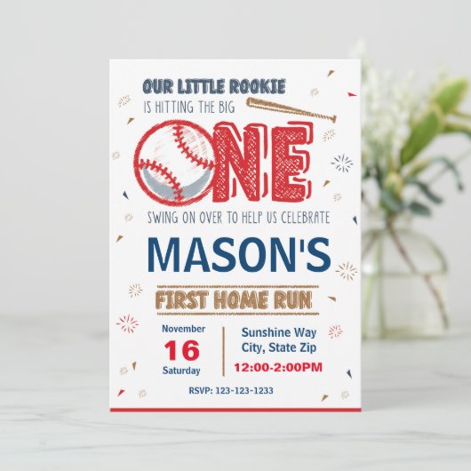 Uitnodiging voor honkbal (Staand voorkant)