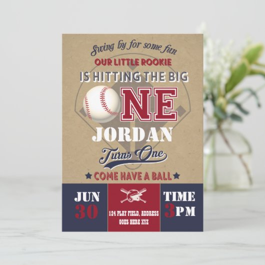 Uitnodiging voor honkbal (Staand voorkant)