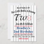Uitnodiging voor honkbal 2e verjaardag (Voorkant)