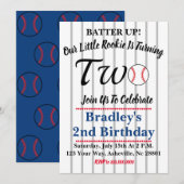 Uitnodiging voor honkbal 2e verjaardag (Voorkant / Achterkant)