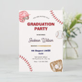 Uitnodiging voor honkbal afstuderen (Staand voorkant)