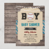 Uitnodiging voor honkbal baby shower (Voorkant / Achterkant)