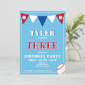 Uitnodiging voor honkbal op zaterdag 3e verjaardag (Staand voorkant)