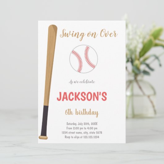 Uitnodiging voor honkbal op zondag (Staand voorkant)