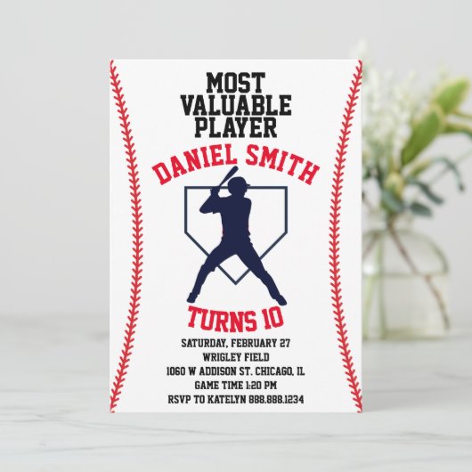 Uitnodiging voor honkbal op zondag (Staand voorkant)